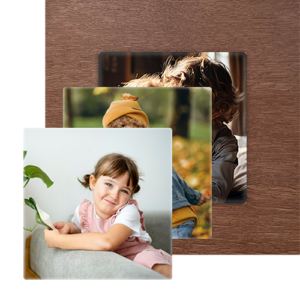 3er Bündel Set - Quadrat Walnuss Relief